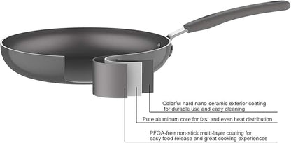 Amazon Basics Aluminum 12-Piece Cookware Set, Gray - Pots, Pans and Utensils