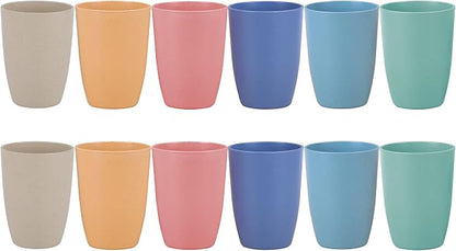 Wheat Straw Unbreakable Cup - 12 oz Reusable Drinking Glasses Sets