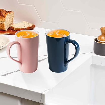 20 OZ Simple Pure Pink Blue Mug Plain Large Tall Ceramic Milk Tea Coffee Mug
