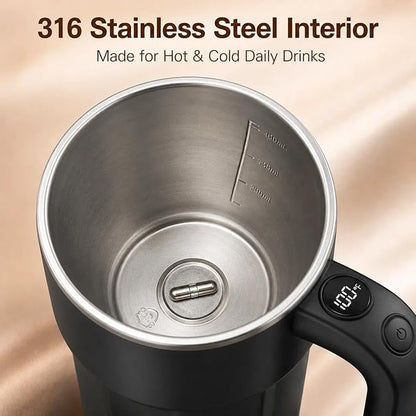 Self Stirring Coffee Mug, 12oz Rechargeable Magnetic Mixing Cup