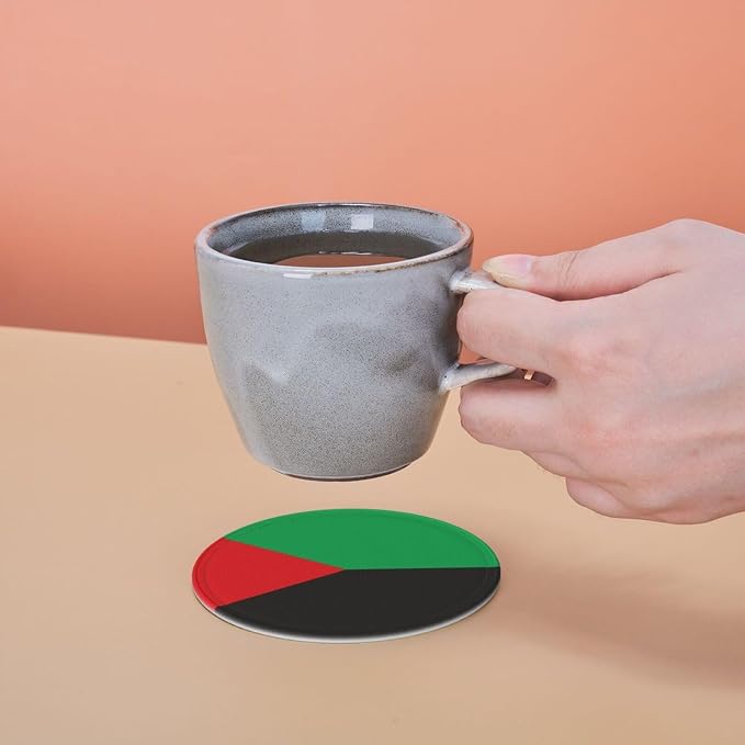 6 Pack Martinique Flag Leather Coaster