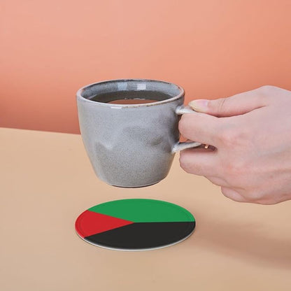 6 Pack Martinique Flag Leather Coaster