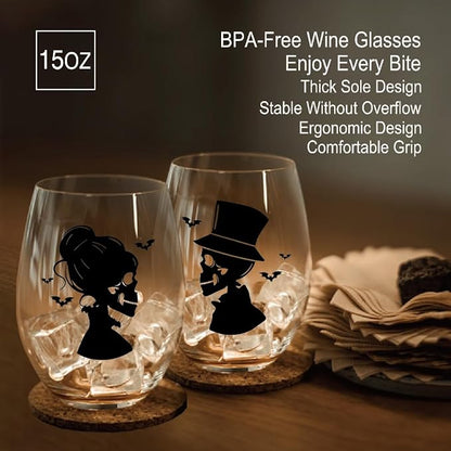 Perfectinsoy Skull Wine Glass 2 Piece