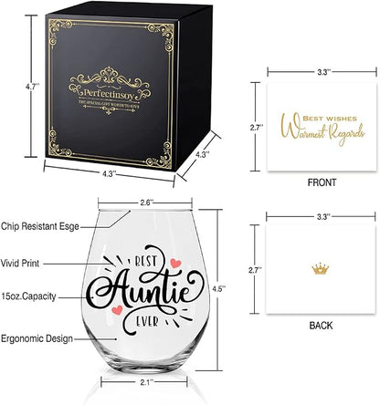 Perfectinsoy Best Aunt Ever Wine Glass