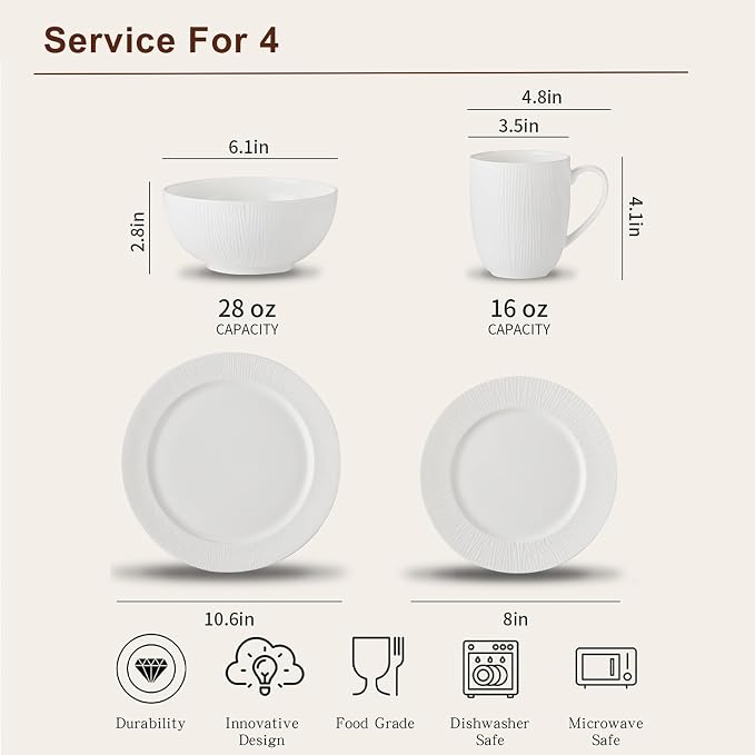 16 Piece Bone China Dinnerware Sets