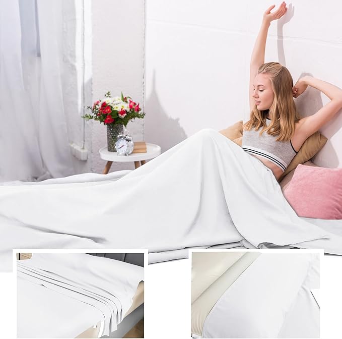Sleeping Bag Liner,Travel Sheet & Adult Sleep Sack, Camping Sheets Travel Sleep Sack for Backpacking,Hotels & Hostels -Lightweight Single &Double Travel Sheet Camping Sheets