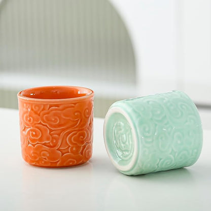 Ceramic Espresso Cups Set of 2-3oz Demitasse Cups