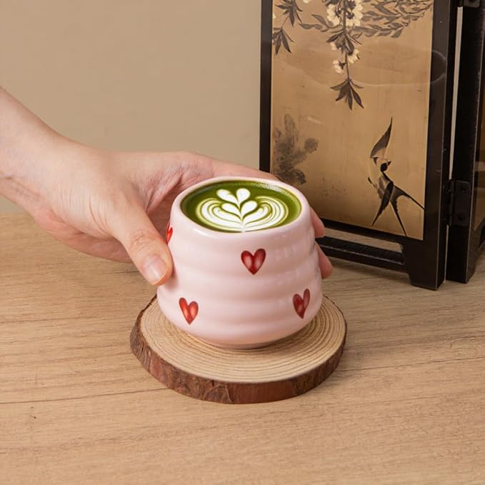 4pcs Japanese Tea Cup Set – Mini Size Cup 5OZ Ceramic Matcha Cup, Handless