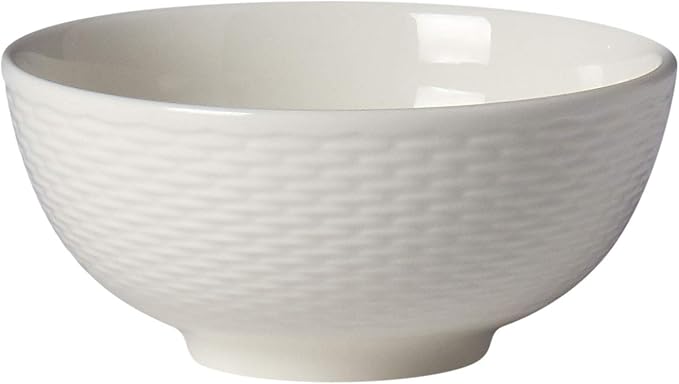 Tabletops Gallery Embossed Bone White Porcelain Round Dinnerware Collection-