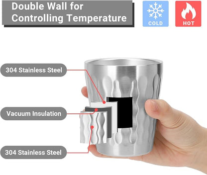 Stainless Cups, 10 oz Insulated Tumbler, 4 Pack Double Wall Unbreakable