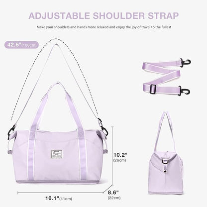 Travel Duffel Bag, Sports Tote Gym Bag, Shoulder Weekender Overnight Bag for Women
