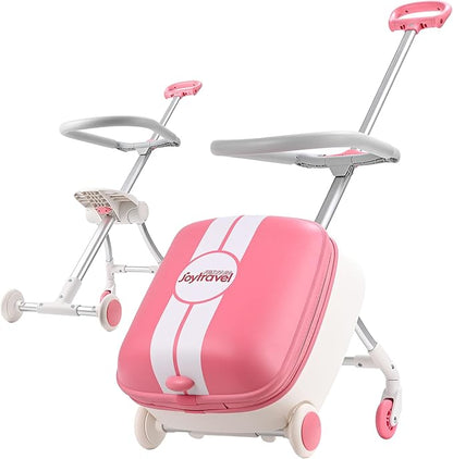 Kids Ride-on Luggage with Spinner Wheels Suitcase, Kid's Ride-On Suitcase Help Your Child Relax, Carry On Trolley Luggage (lightpink)
