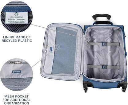 Travelpro Maxlite 5 Softside Expandable Carry-On Luggage with Spinner Wheels, Lightweight, 21-Inch —Ensign Blue