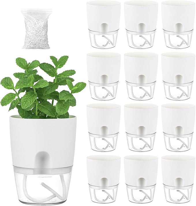 Planterhoma 12 Pack Self Watering Pots