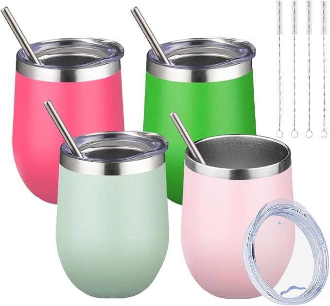 12oz/4 Pack Wine Tumbler Glasses