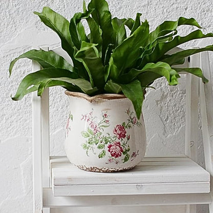 Shabby Chic Flower Pot, 6.11 Inch Ceramic Planter