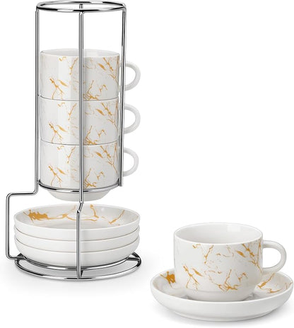 MALACASA 4 OZ Porcelain Espresso Cups
