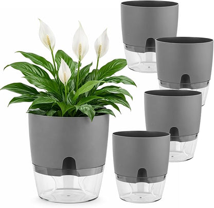 Planterhoma 5 Pack Self Watering Pots