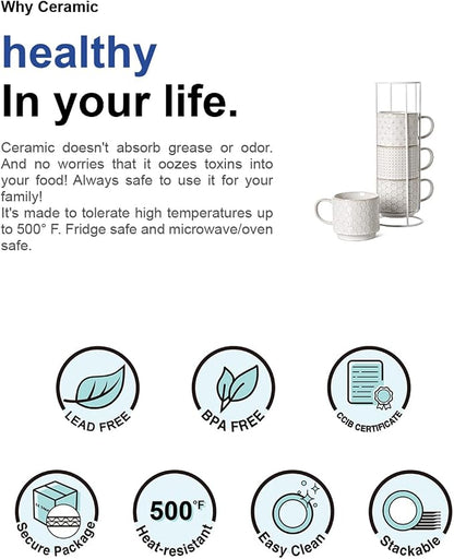 LE TAUCI Stackable Coffee Mugs Set