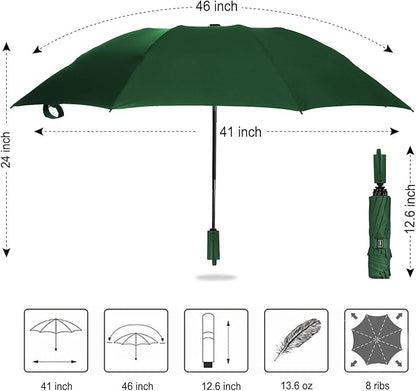 LANBRELLA Compact Reverse Folding Umbrella Auto Windproof Travel Umbrella