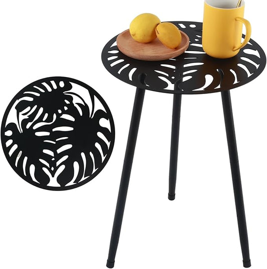 1 Pack Metal Outdoor Side Tables Small Outside Round End Table