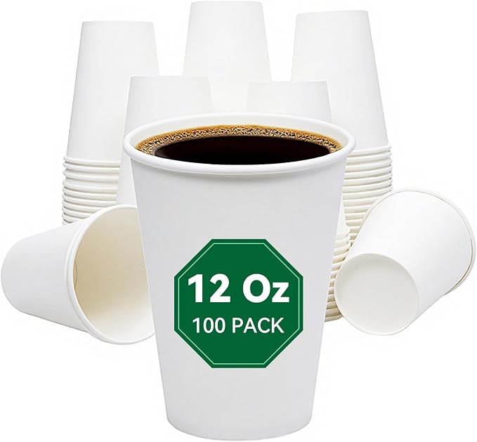 Coffee Cups, Disposable Cups for Hot and Cold, Disposable Coffee Cups for