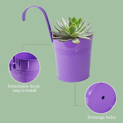 10 Pcs Fence Planters, Railing Planter Flower Pot
