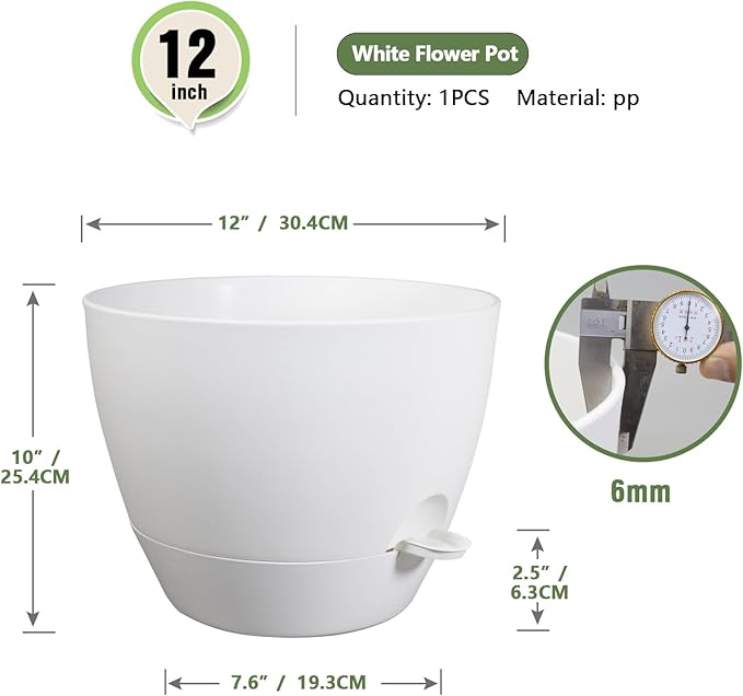 12 inch Large Self Watering Pots
