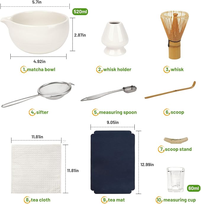 Joiish Matcha Whisk Set, 10-Pcs Matcha Kit