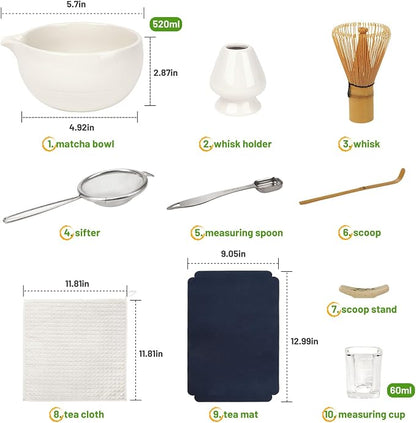 Joiish Matcha Whisk Set, 10-Pcs Matcha Kit