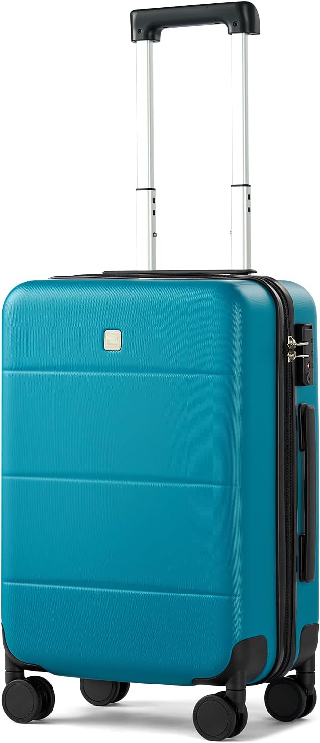 Hanke 20 Inch Carry On Luggage 22x14x9 Airline Approved PC Hard Shell Suitcases Lightweight Travel Luggage with Wheels TSA Luggage for Women Men(Caribbean Blue)