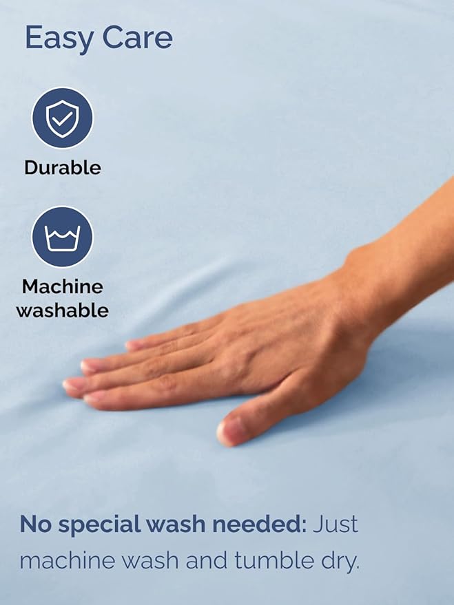 Extra Deep Twin XL Fitted Sheet - Hotel Luxury Single Fitted Sheet Only - Easily Fits 18 inch to 24 inch Mattress - Ultra Soft, Wrinkle & Fade Free w/Extra Deep Pocket - Breathable & Comfy - Sky Blue