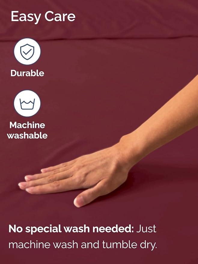 Extra Deep King Fitted Sheet - Hotel Luxury Single Fitted Sheet Only - Easily Fits 18 inch to 24 inch Mattress - Ultra Soft, Wrinkle & Fade Free w/Extra Deep Pockets - Breathable & Comfy - Burgundy