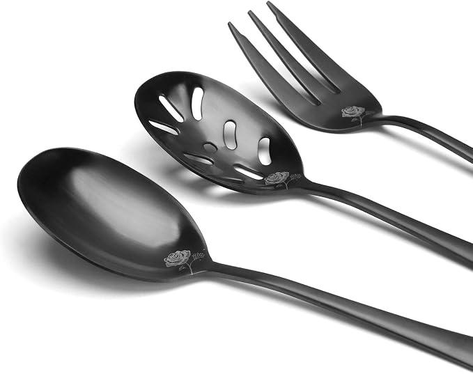 Matte Black Serving Set, sharecook 5-Piece 18/0 Stainless Steel Large Hostess