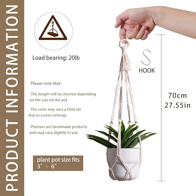 Artilady Plant Hanger Indoor Macrame Hanging Planters