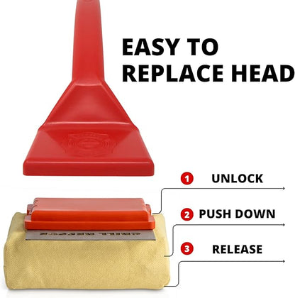 Grill Rescue BBQ Replaceable Cleaning Head, Bristle Free - Durable and Unique Scraper Tools for Cast Iron or Stainless-Steel Grates, Barbecue Cleaner
