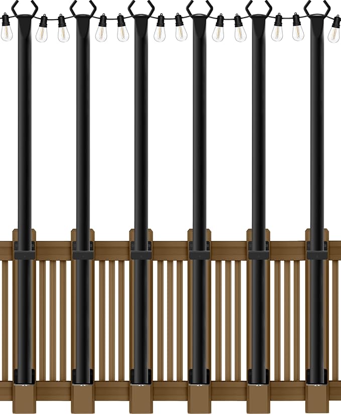 AILBTON 6 Pack 5Ft String Light Poles, Light Poles