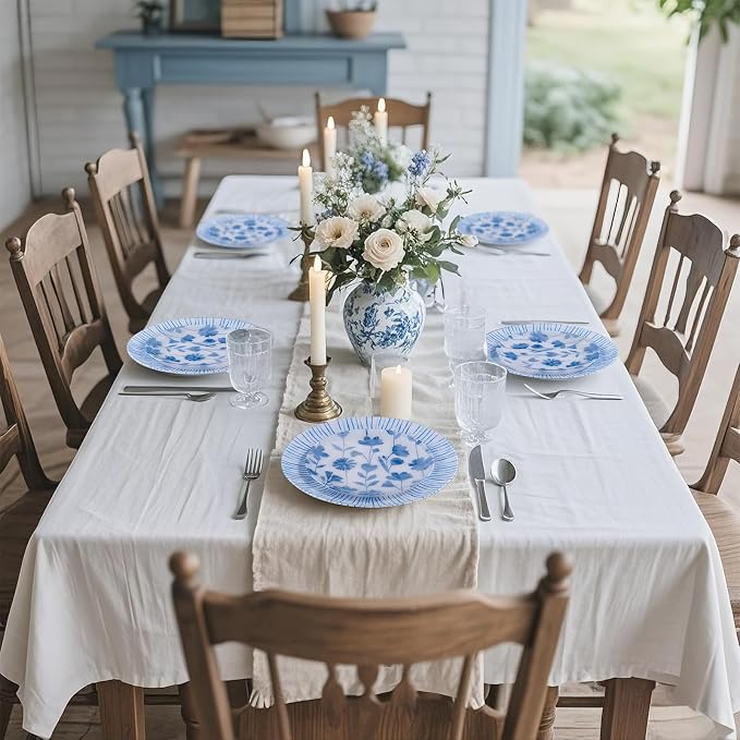 U-QE 20Pcs Blue Plastic Plates