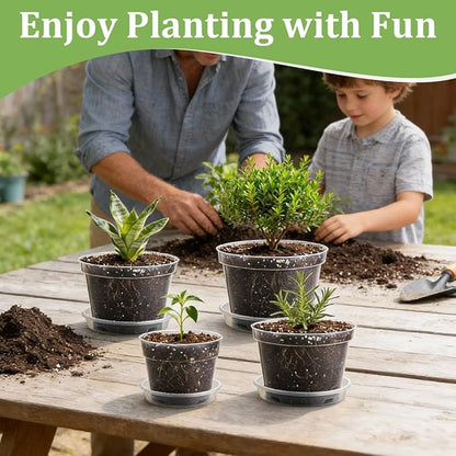 15 Pack 8/7/6 Inch Clear Nursery Pots