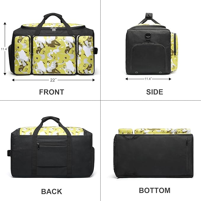 4-Way Gym Bags for Men Gym Duffle Bag Sports Duffle Bag Backpack with Shoe Compartment & Wet Pocket