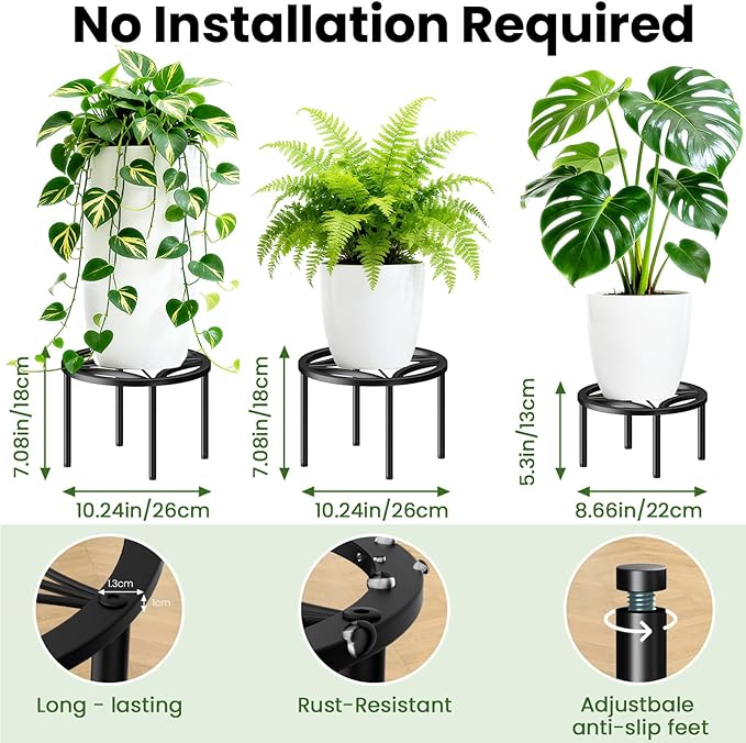 TOSKING 3-Pack Plant Stands