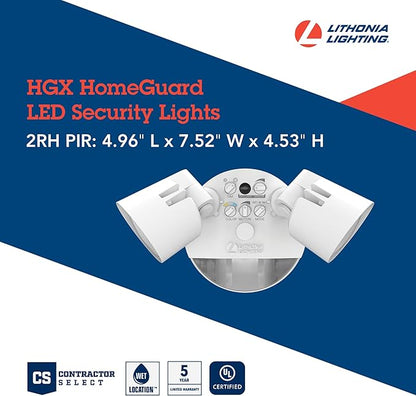 Lithonia Lighting HomeGuard 2-Light LED Outdoor Flood Lights, Motion Sensor