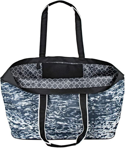geckobrands Oversized Beach Tote – Large and Stylish Beach Bag with 4 Exterior Pockets and Zippered Internal Compartment