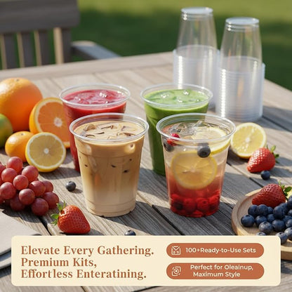 110 Pack 16 oz Disposable Clear Plastic Cups