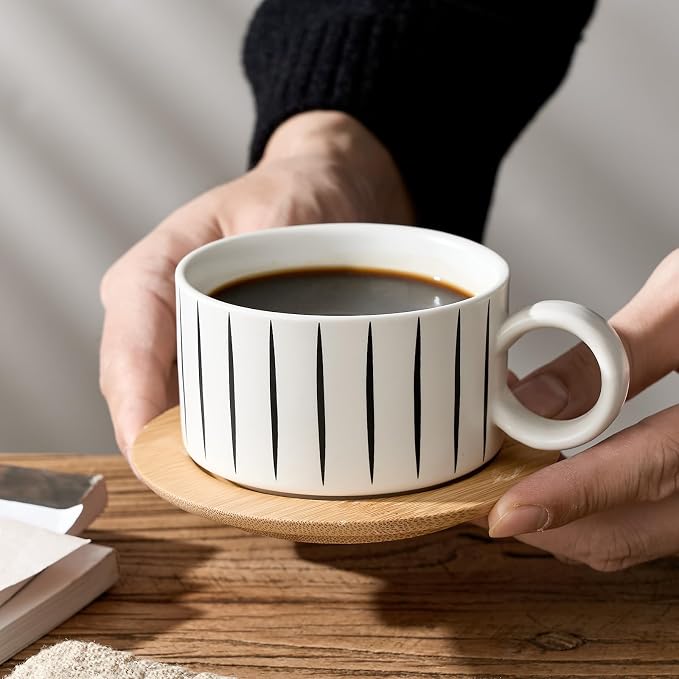 LUKA 6 Ounce Porcelain Stackable Espresso Cups