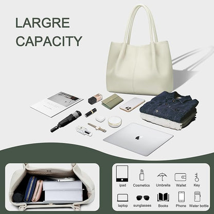KKXIU Tote Bag for Women Vegan Leather Shoulder Purse Large Capacity Travel Bag