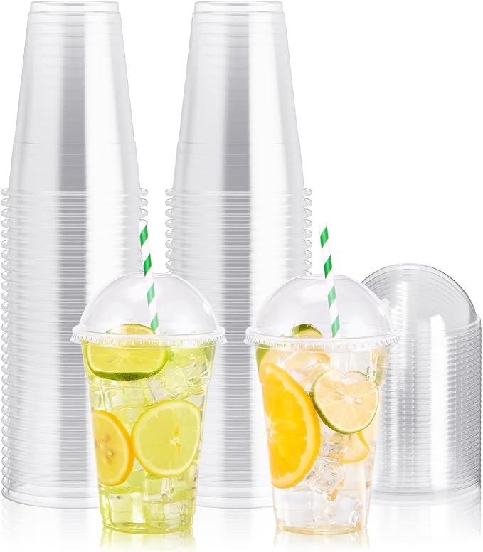 100 PACK 16 oz Clear Plastic Cups