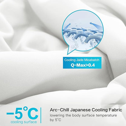 EASELAND Cooling Comforter Queen, Cold Touch Fabric Absorbs Body Heat, Double-Sided Cool Design Soft Fluffy Cooling Blanket for Night Sweats Hot Sleeper(White, Queen(90"x90"))