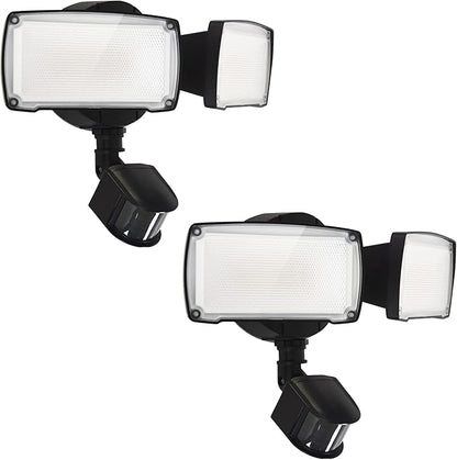 UME 2 Pack 19W LED Flood Light Motion Sensor Outdoor, 2 Adjustable Head