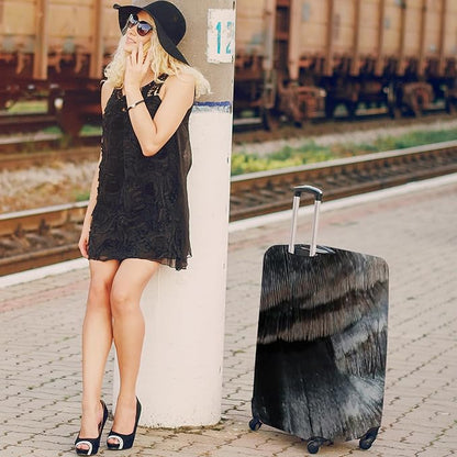 28 Inch PVC Luggage Protector Covers for TSA Approved Clear Suitcase Cover Protector Transparent Luggage Protective Cover Set (Painting, Suitable for 28"-29")